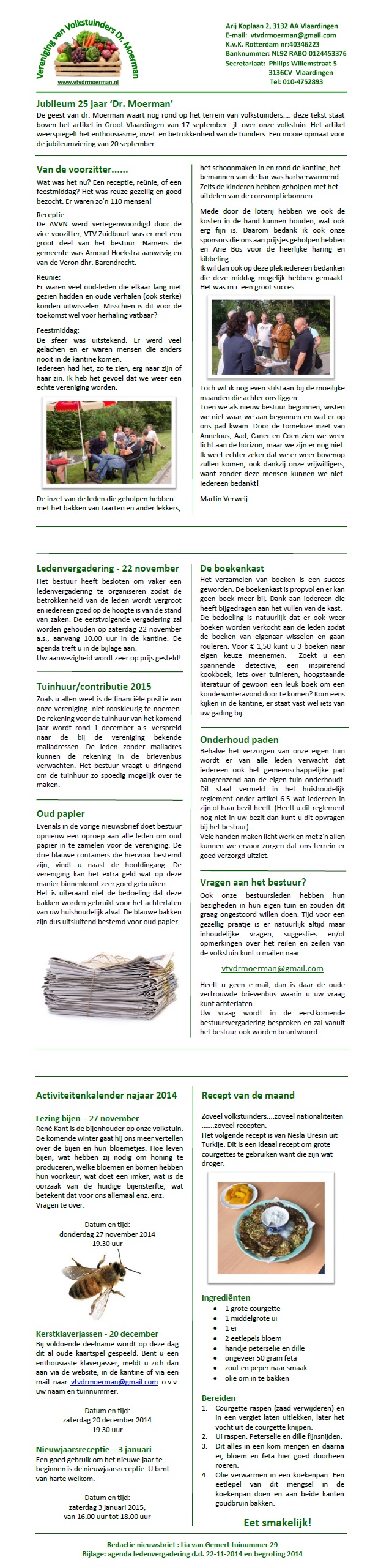 Nieuwsbrief najaar 2014