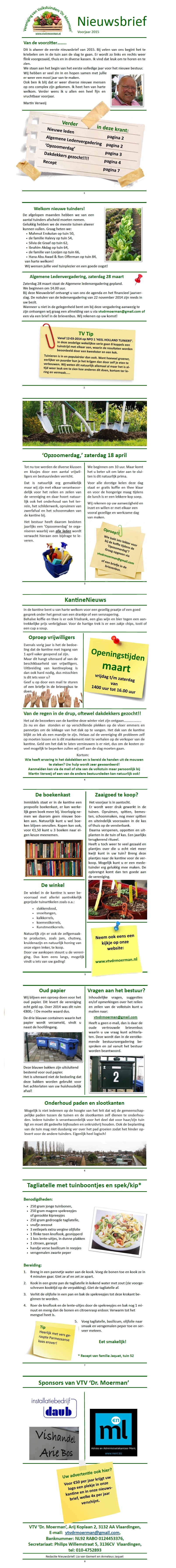 Nieuwsbrief voorjaar 2015