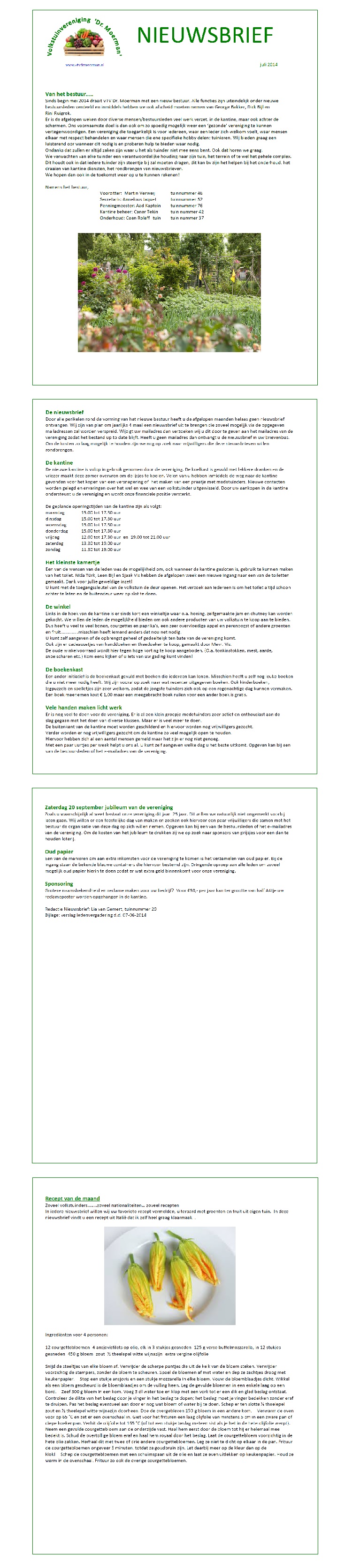 Nieuwsbrief zomer 2014