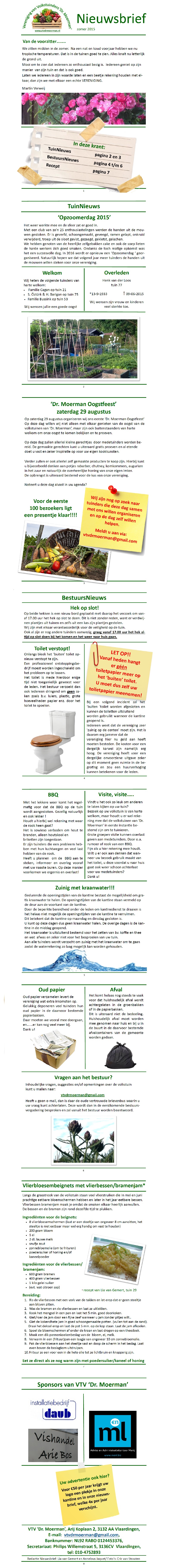 nieuwsbrief zomer 2015